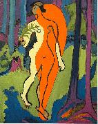 Nude in orange and yellow Ernst Ludwig Kirchner